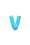 Alphabet Blue Stars Foil Balloon